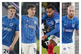 Pompey’s Terry Devlin, Tom McIntyre, Josh Murphy and Connor Ogilvie have been blamed for the goals conceded at Derby.
