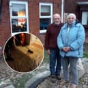 Peter and Patricia Clarke outside their home in Grange Park, Swindon, which has been flooded 20 times over the past three years.