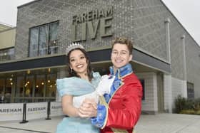 Rhiannon Bacchus as Cinderella and AJ Pritchard as Prince Charming.