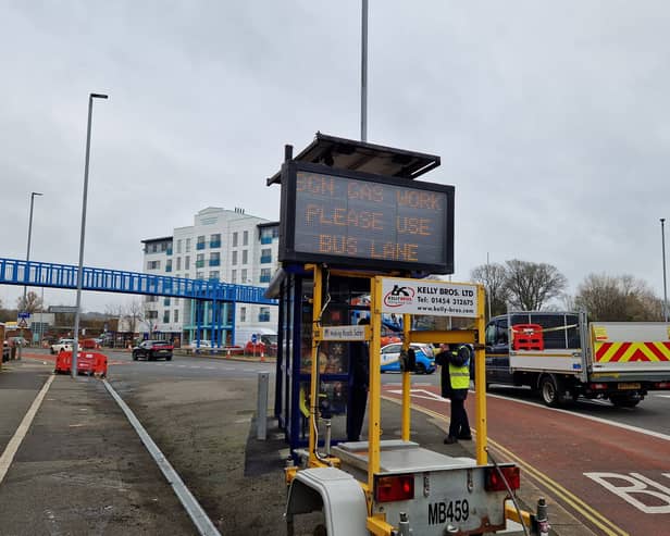 Motorists will need to use the bus lane to exit the city