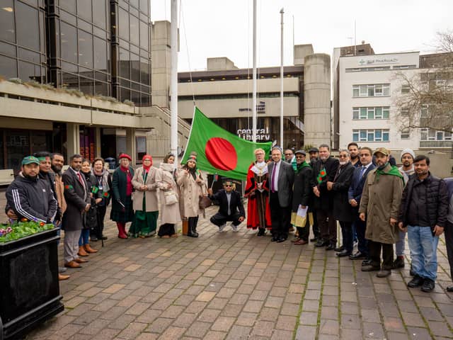 British-Bangladeshi residents living in Portsmouth gathered in Guildhall Square to celebrate Victory Day, a holiday honouring Bangladeshi independence.
