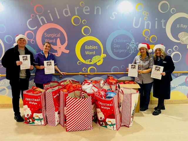 Christina Hunt helped collect toys for children at QA Hospital in memory of her nephew, Ollie Sweeney.
