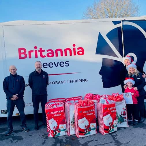 Christina Hunt and her family deliver the gifts with the aid of removals company, Britania Reeves.