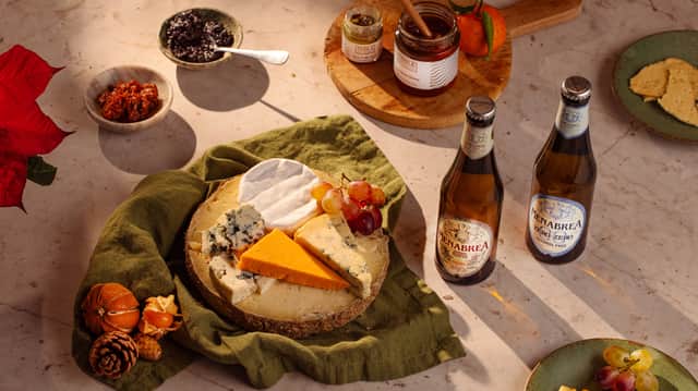The board is coated in grains left over from the brewing process and is sourced from a dairy local to the brewery in the Italian Alps