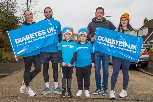 Roman and Romeo set out on a 10K Walk from Gosport to Lee-on-Solent to help raise money for Diabetes UK on Sunday morning. Pictured - Roman and Romeo preparing to set out on their 10K walk for Diabetes UK with their families. Photos by Alex Shute
