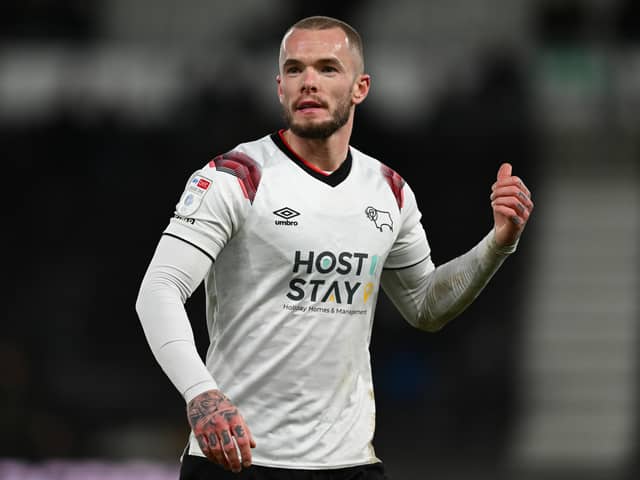 Pompey are said to be on the trail of Derby County winger Joe Ward. Pic: Getty