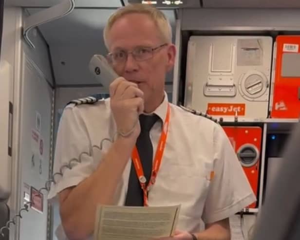 Adrian Johnson makes his retirement speech during his final flight.
