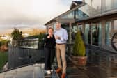 Omaze winners Catherine & Chris Carwardine at their £3 million mansion in Lake Windermere. 