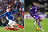 Jordan Williams (L) won't feature for Pompey on Boxing Day. Watford are hoping Imran Louza will return at Vicarage Road. (Image: Richard Martin-Roberts and George Wood/Getty Images)