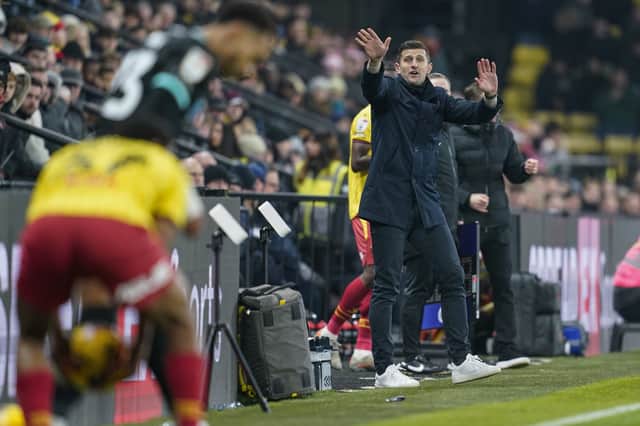 John Mousinho was unhappy with the refereeing display in Pompey's controversial 2-1 loss at Watford. Picture: Jason Brown/ProSportsImages