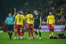 Kwadwo Baah  is booked against Pompey