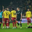 Kwadwo Baah  is booked against Pompey