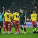 Kwadwo Baah  is booked against Pompey