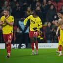 Kwadwo Baah was sent off after his full-time celebrations against Pompey in December.