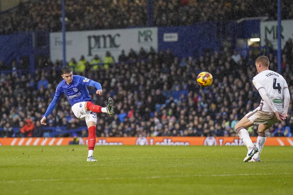 Zak Swanson was Pompey man of the match against Swansea.