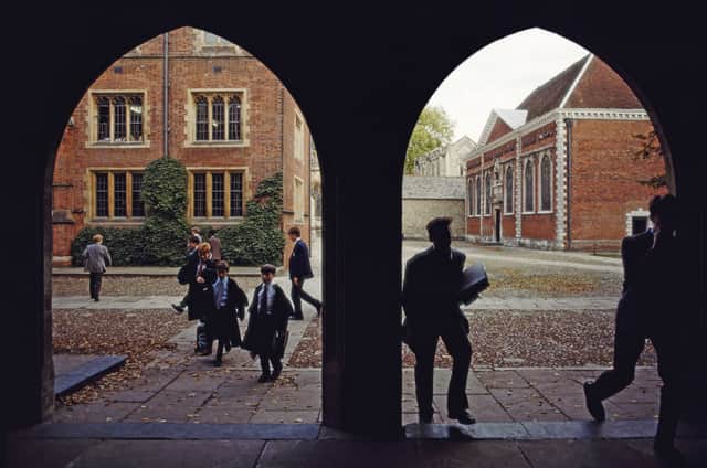 Pupils at Winchester College, one of the UK's most famous private schools