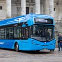 Bus usage in Portsmouth has soared thanks to several initiatives between Portsmouth City Council, First and Stagecoach, but concerns remain if this will continue following the recent single-fare cap increase from £2 to £3. Pictured is one of the new electric buses Guildhall Square.