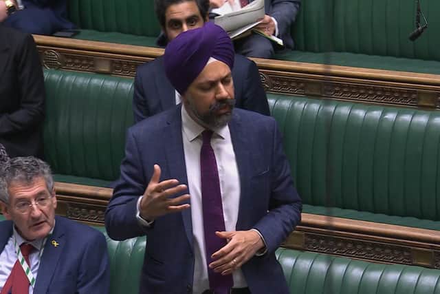 Major Ministry of Defence projects for the Royal Navy, Army and RAF projects are currently in "disarray", with them being overbudget and lasting too long, the head of the defence select committee has said. Pictured: Tanmanjeet Singh Dheshi MP