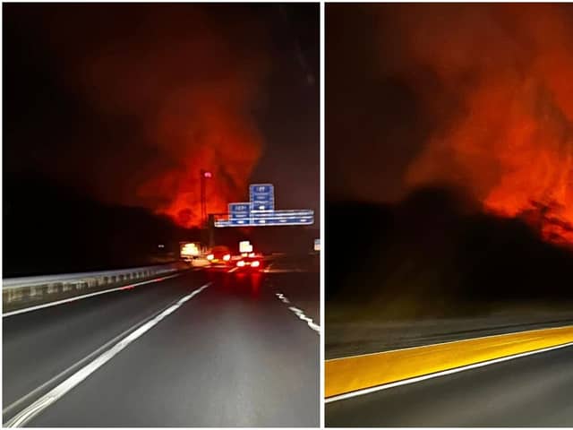 The fire was visible on the M27 on Friday, January 3.