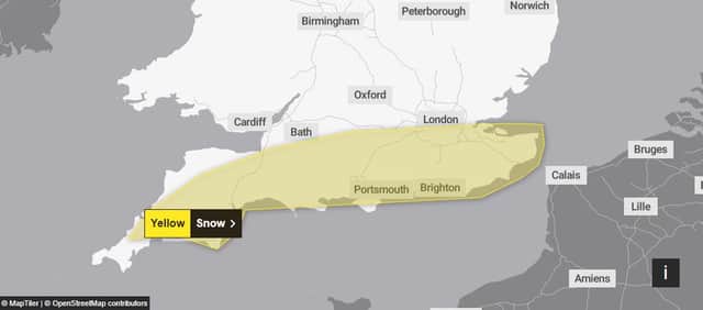 Yellow weather warning for January 8