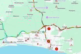 A27 traffic gridlock in East Sussex