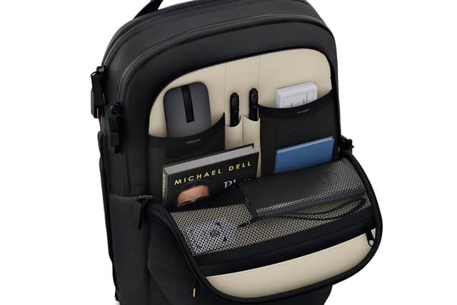 The Dell Ecoloop has a host of compartments, some of which are hidden.