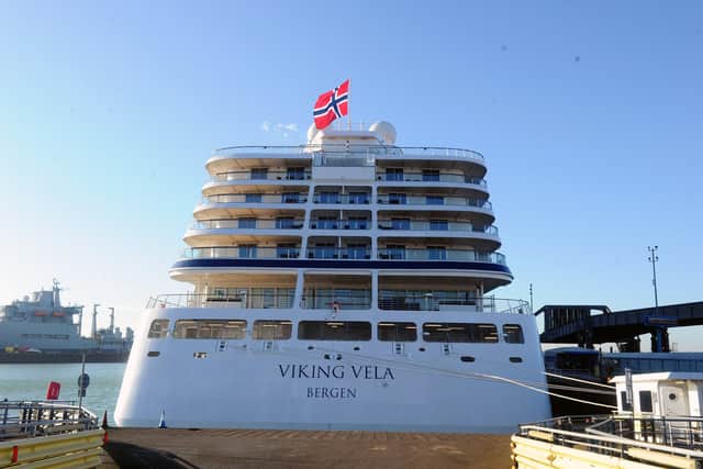 Brand new luxury cruise ship Viking Vela visited Portsmouth for the first time on Thursday, January 9, 2025. She is the latest in a long line of ships being built for the luxury brand.