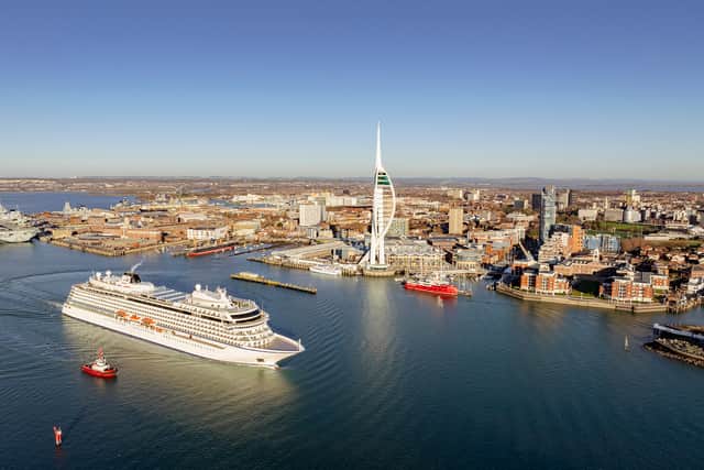 Viking Vela, a brand new cruise ship operated by Viking Cruises, made a historic visit to Portsmouth on her first ever British voyage.