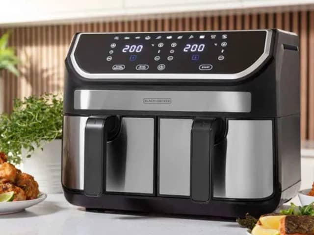 The Black & Decker 9L Dual Basket Air Fryer is on sale at just £59.99