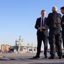 Minister of the Armed Forces, Luke Pollard MP, promised to support the Royal Fleet Auxiliary more during a tour of RFA Proteus in Portsmouth. Pictured is the politician on the helipad.