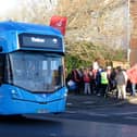 Picketline for striking bus drivers in despite over pay and reinstment of conditions at the First Bus (Solent) depot in Fareham