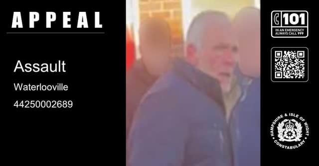 Police have appealed for help to find this man after an assault in Waterlooville on January 3 2025