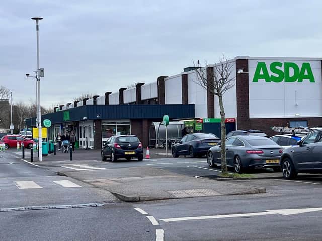 The man was struck by the car in the carpark of Asda in Gosport
