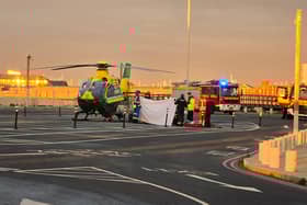 A person was rescued after falling into the sea from a wall in Southsea. Coastguard personnel, paramedics, firefighters, lifeboat crews and an air ambulance were all deployed to the area near Clarence Pier.