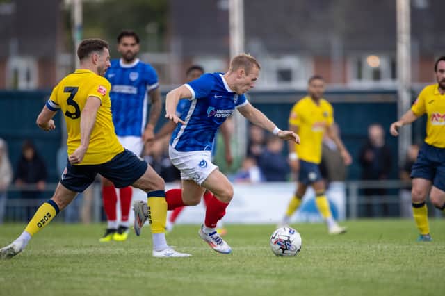 Anthony Scully featured in part of Pompey's pre-season friendly programme last summer. Here is is against Gosport. Picture: Alex Shute