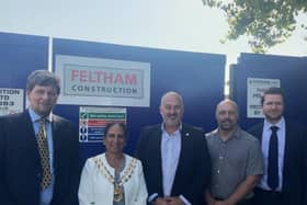 Fareham Borough Council and Feltham Construction representatives at Assheton Court