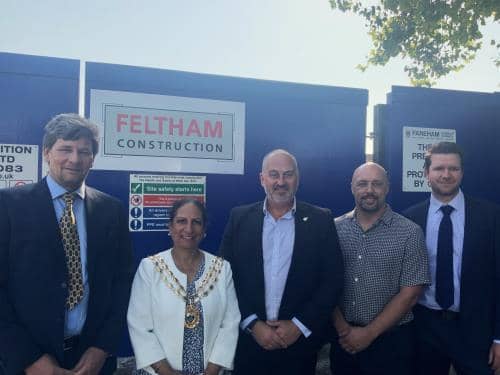 Fareham Borough Council and Feltham Construction representatives at Assheton Court