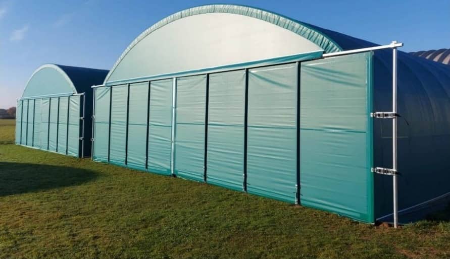 Example of the PVC hangars to be used at Solent Airport