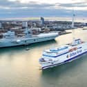 Brittany Ferries' newest vessel, the LNG-powered Saint Malo, sailing into Portsmouth International Port for sea trials. She gave passengers a short voyage around the south coast over the weekend.