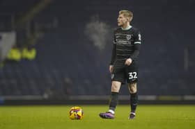 Paddy Lane left Ewood Park on crutches after sustaining a knee injury in Pompey's 3-0 defeat. Picture: Jason Brown/ProSportsImages