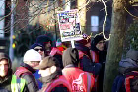 The council has expressed concern about the ongoing bus strikes plaguing the Portsmouth area. Pictured: Picket line for striking bus drivers in despite over pay and reinstatement of conditions at the First Bus (Solent) depot in Fareham, Hampshire, UK, on January 11.