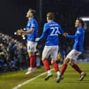Pompey's Matt Ritchie celebrates his second goal against Middlesbrough. Pic:Jason Brown/ProSportsImages