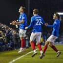 Pompey's Matt Ritchie celebrates his second goal against Middlesbrough. Pic:Jason Brown/ProSportsImages