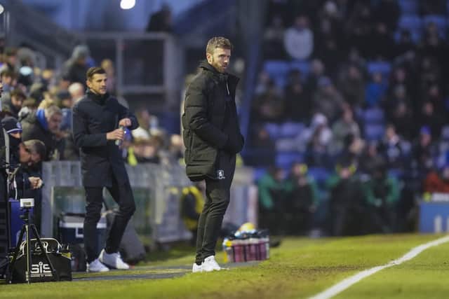 Middlesbrough boss Michael Carrick in his side's defeat to Pompey. Pic: Jason Brown/ProSportsImages