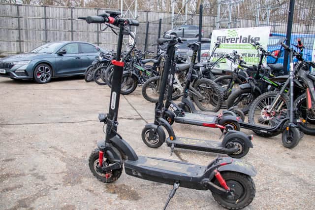 Illegal e-scooters and electric motorcycles at Silverlake Garage