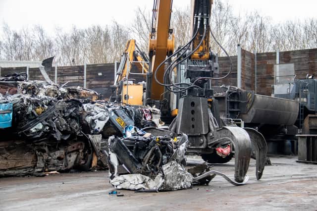 Hampshire Police crush illegal e-scooters and electric motorcycles at Silverlake Garage