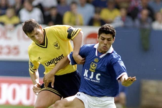 John Aloisi enjoyed a successful time at Fratton Park. Picture: Clive Mason /Allsport