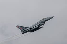 The Ministry of Defence is clamping down on Royal Navy, Army and RAF military secrets from being shared on video game forums such as War Thunder. Pictured is a Eurofighter Typhoon fighter aircraft, after the aircraft's radar system was leaked online.