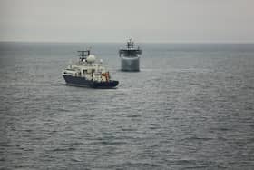 RFA Proteus monitoring Russian ship Yantar in November 2024. The Russian spy ship was spotted again in the south coast and English Channel, with HMS Tyne and HMS Somerset being deployed to shadow her.
