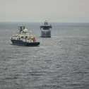RFA Proteus monitoring Russian ship Yantar in November 2024. The Russian spy ship was spotted again in the south coast and English Channel, with HMS Tyne and HMS Somerset being deployed to shadow her.